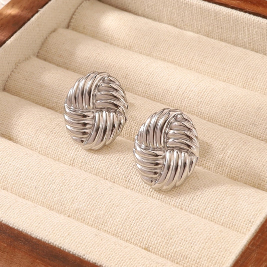 Silver Monogram Earrings [304 Stainless Steel]