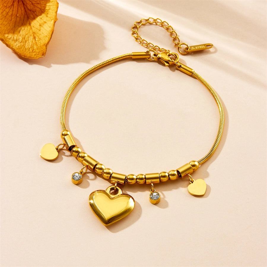 Various Heart Shape Chain Bracelets [Stainless Steel]