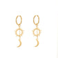 Sun Moon Drop Earrings [304 Stainless Steel,18K Gold Plated]