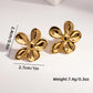 Mix Flower Earrings [304 Stainless Steel,18K Gold Plated]