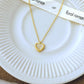 Beach Heart Shape Natural Necklace  [304 Stainless Steel 18K Gold Plated]