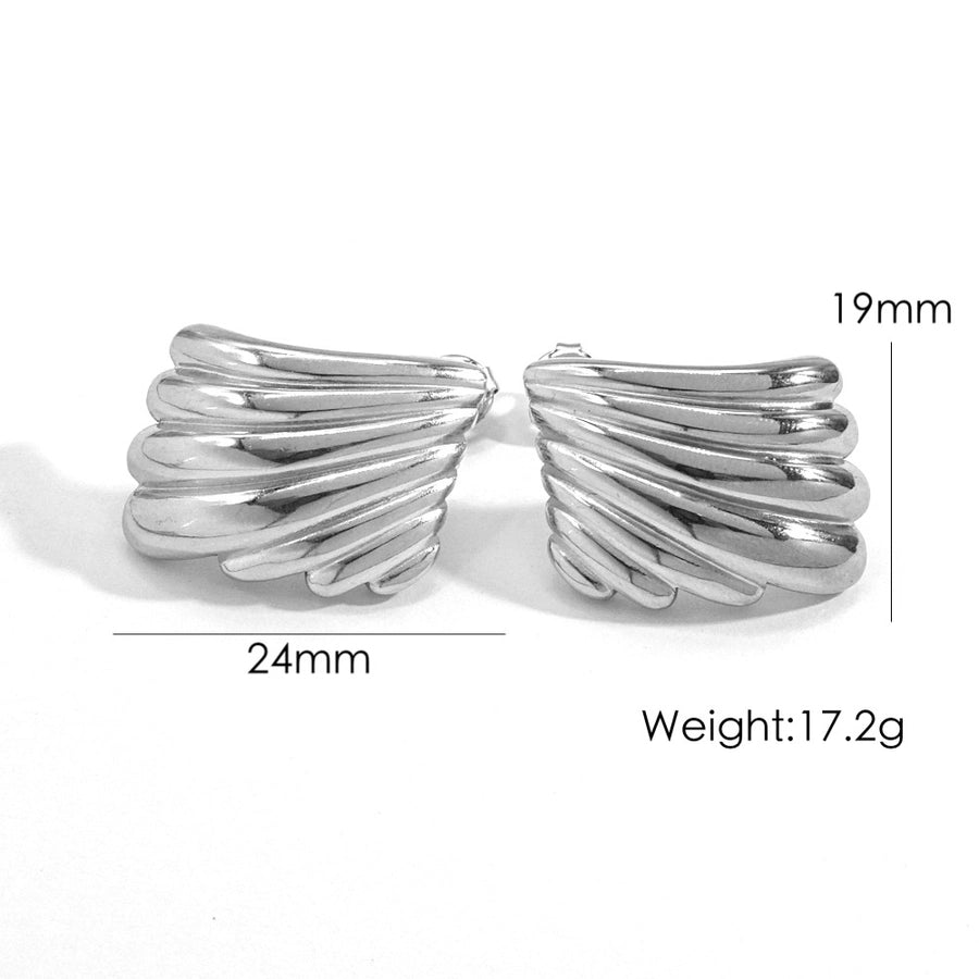 Feather Wings Earrings [304 Stainless Steel,14K Gold Plated]