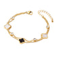 Artificial Diamond Shell Bracelets [304 Stainless Steel, 18K Gold Plated]