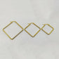 Rhombus Hoop Earrings [304 Stainless Steel,18K Gold Plated]