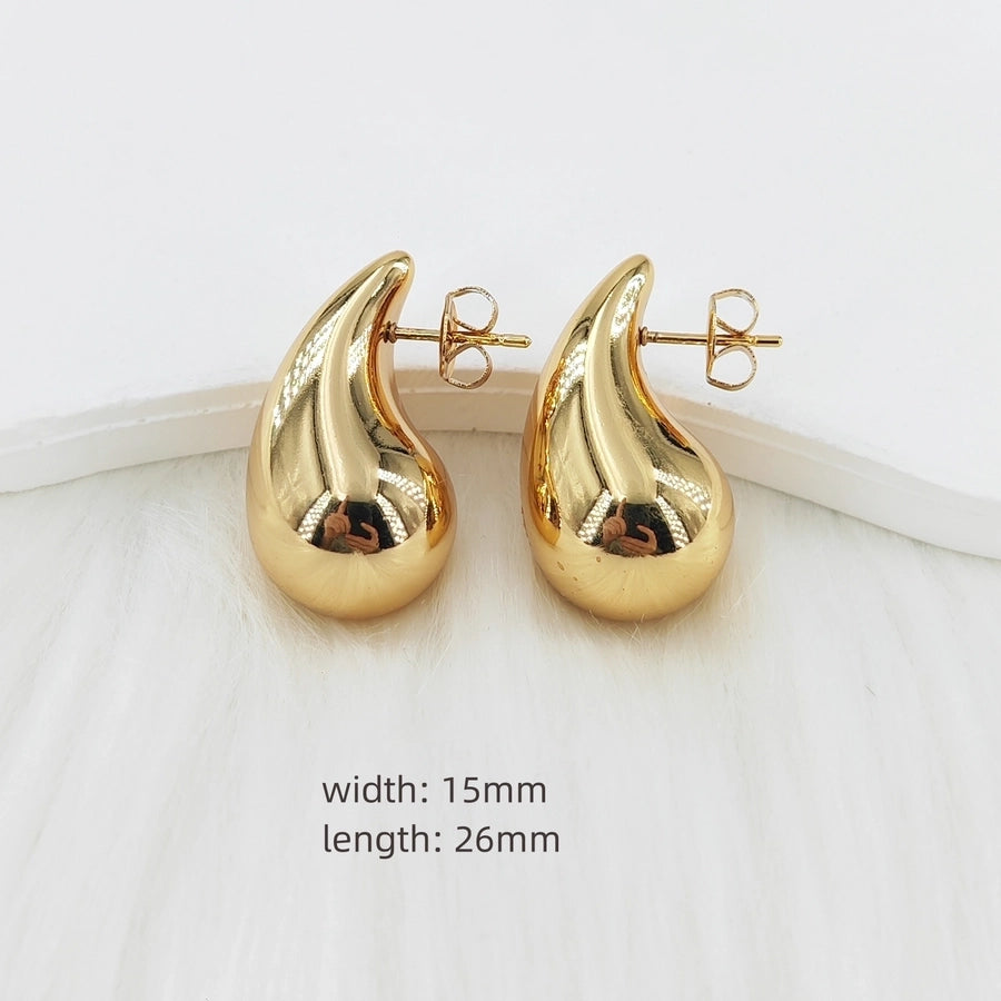 Water Droplets Earrings [304 Stainless Steel,18K,24K Gold Plated]