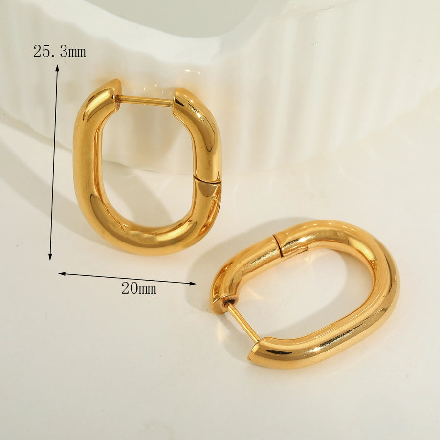 U Shape Plating Earrings  [304 Stainless Steel,18K Gold Plated]