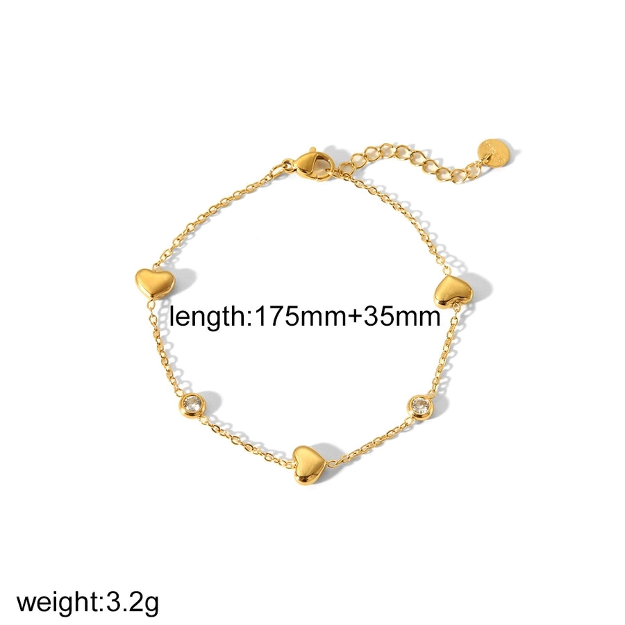 Multiple Hearts Bracelet/Necklace [304 Stainless Steel,18K Gold Plated]