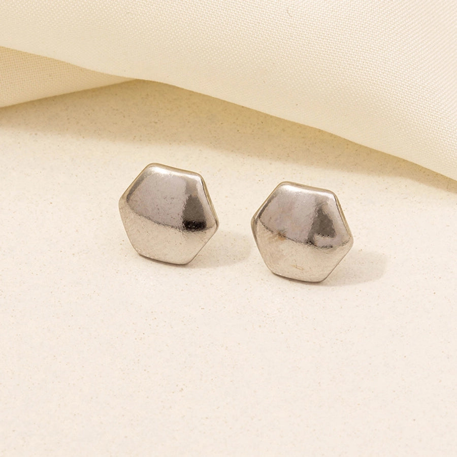 Flat Round Earrings [304 Stainless Steel,18K Gold Plated]