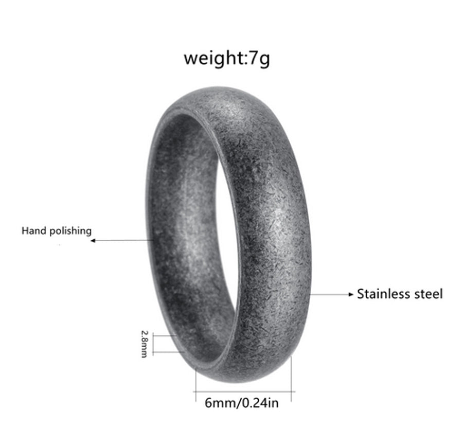 Anneau rond de style classique rétro [304 en acier inoxydable]