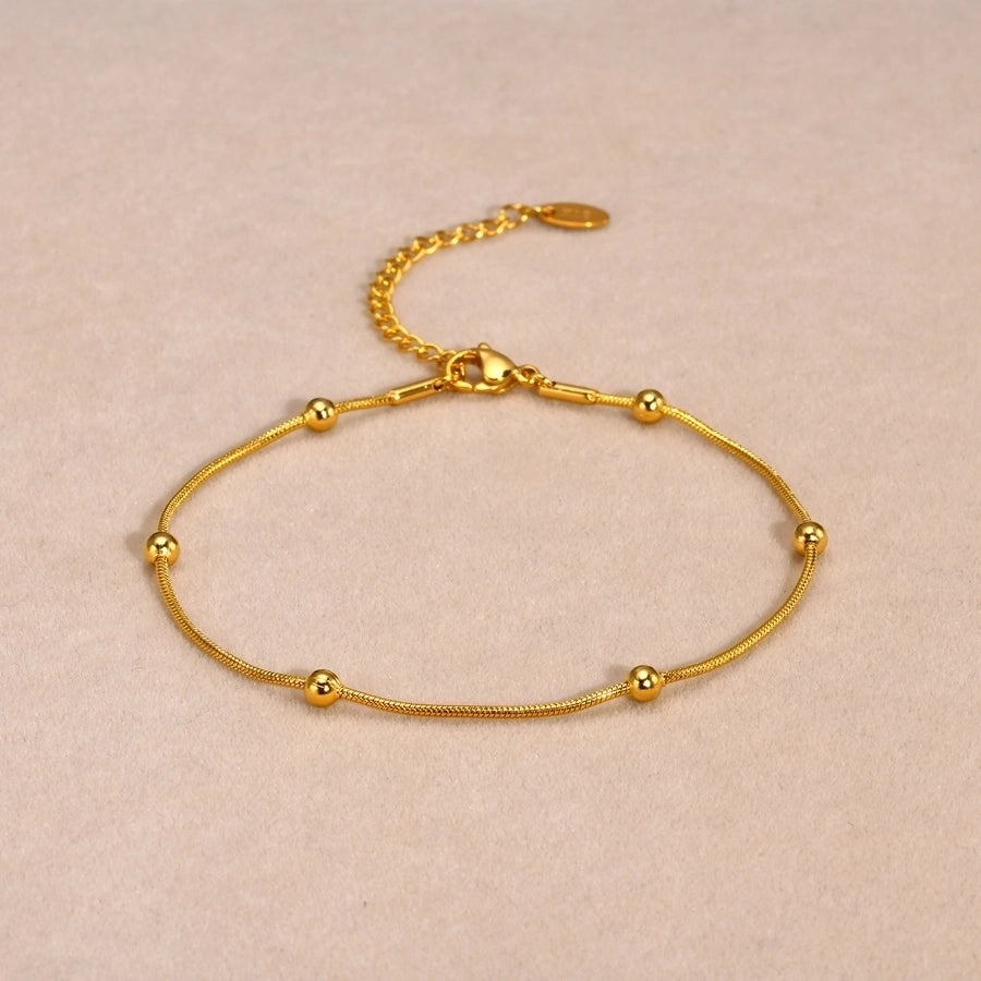 Tynnkjede Anklet [304 Rustfritt stål, 18K gullbelagt]