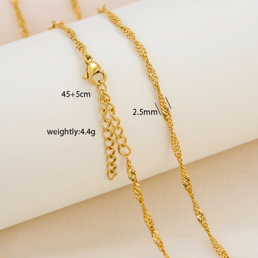 Chain Necklace [304 Stainless Steel,18K Gold Plated]