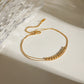 Round beads Anklet [304 Stainless Steel, 18K Gold Plated]