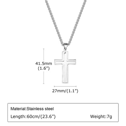 Classic Style Cross Pendant Necklace [304 Stainless Steel]