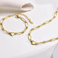 Heart Shape Bracelet/Necklace Chain [201 Stainless Steel,18K Gold Plated]