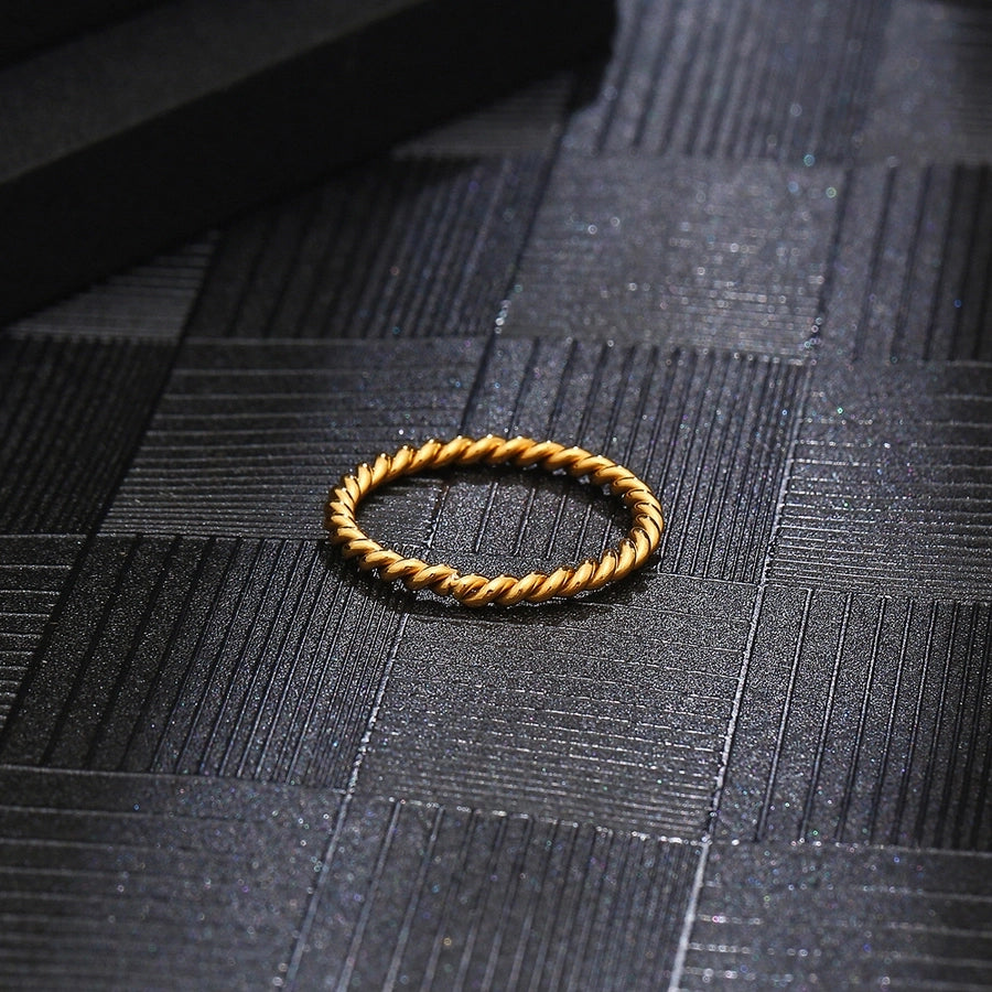 Twist Band Ring [304 Stainless Steel 18K Gold Plated]