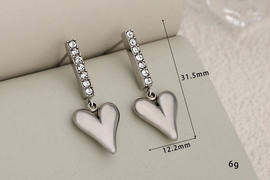 Heart Shape Earrings [304 Stainless Steel,18K Gold Plated]