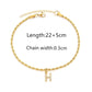 Letter Rope Chain Anklet [201 Stainless Steel, 14K Gold Plated,Copper]