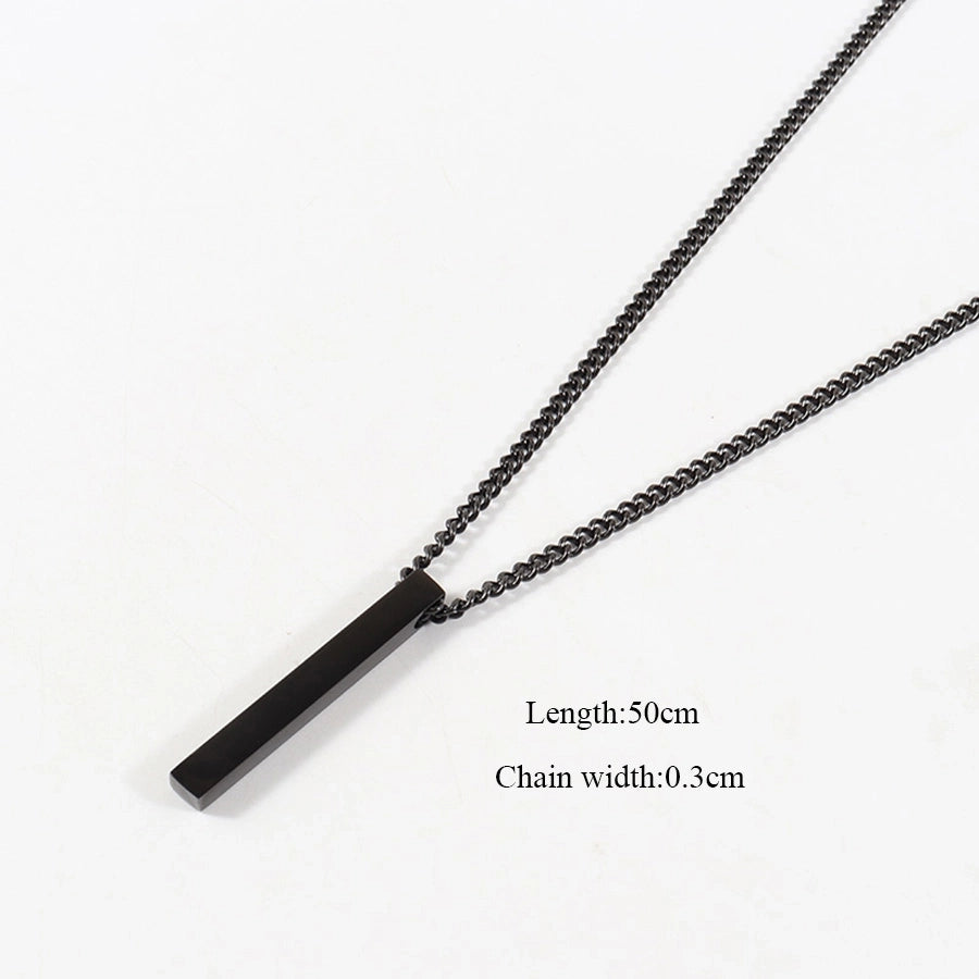 Rectangle Pendant Necklace [201,304 Stainless Steel]