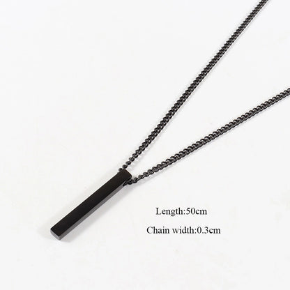 Rectangle Pendant Necklace [201,304 Stainless Steel]