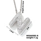 Three-dimensional Letter Zircon Pendant Necklace [304 Stainless Steel,Copper]