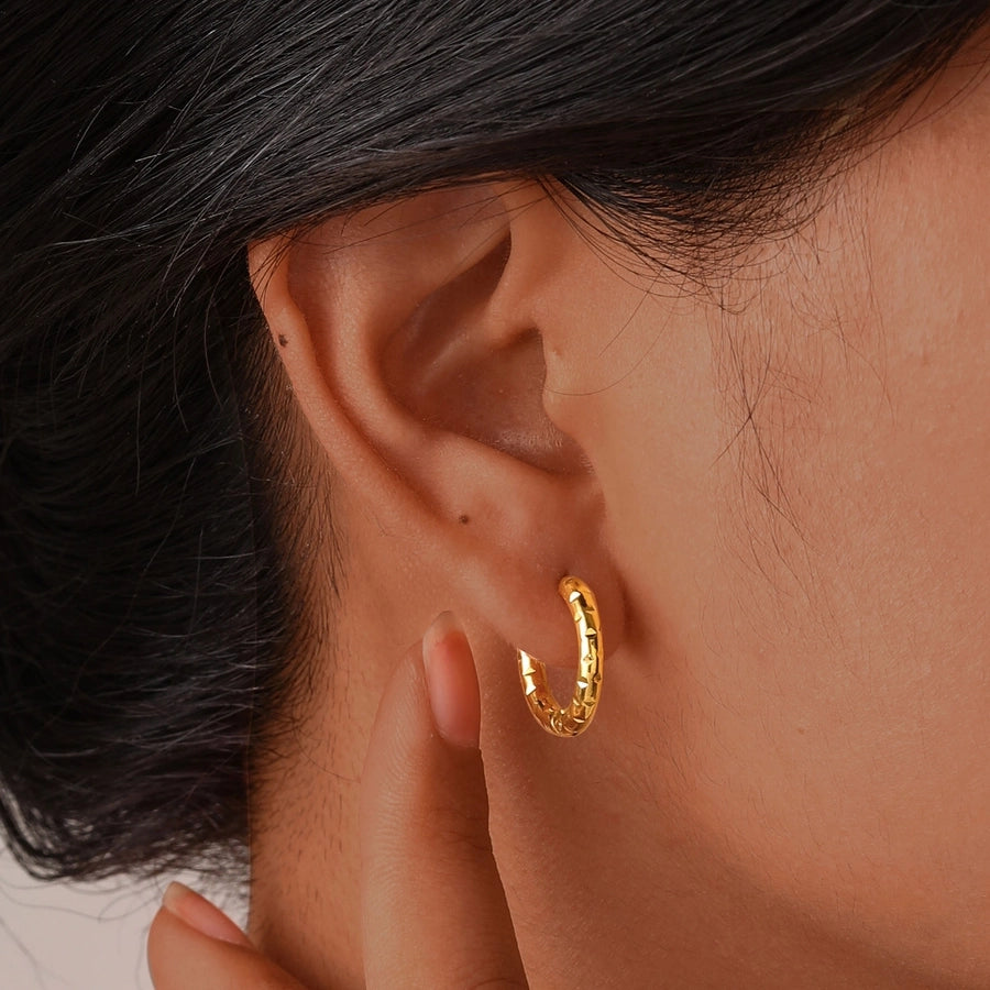 Color Block Solid Color Hoop Earrings [201 Stainless Steel,18K Gold Plated]