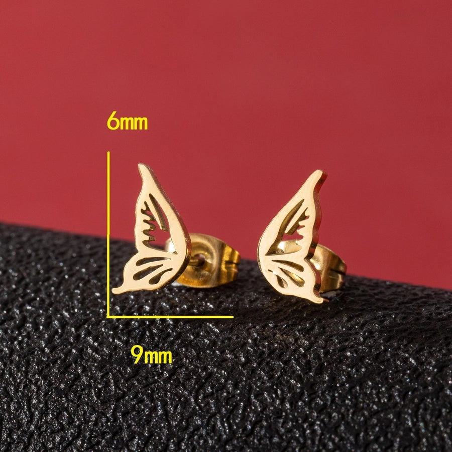 Animal Stud Earrings [304 Stainless Steel,18K Gold Plated]