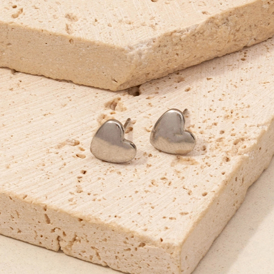 Heart Shape Earrings [304 Stainless Steel,18K Gold Plated]