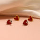 Red Heart Stud Earrings [316 Stainless Steel]