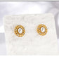 Oval Artificial Pearls Earrings [304 Stainless Steel,18K Gold Plated]