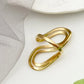 S Shape Ring [304 Stainless Steel, 14K Gold Plated]