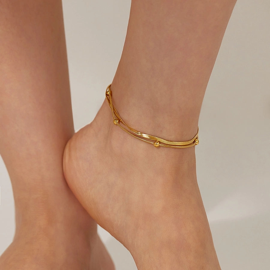 Anklet s dvojitým řetězcem [304 nerezová ocel]