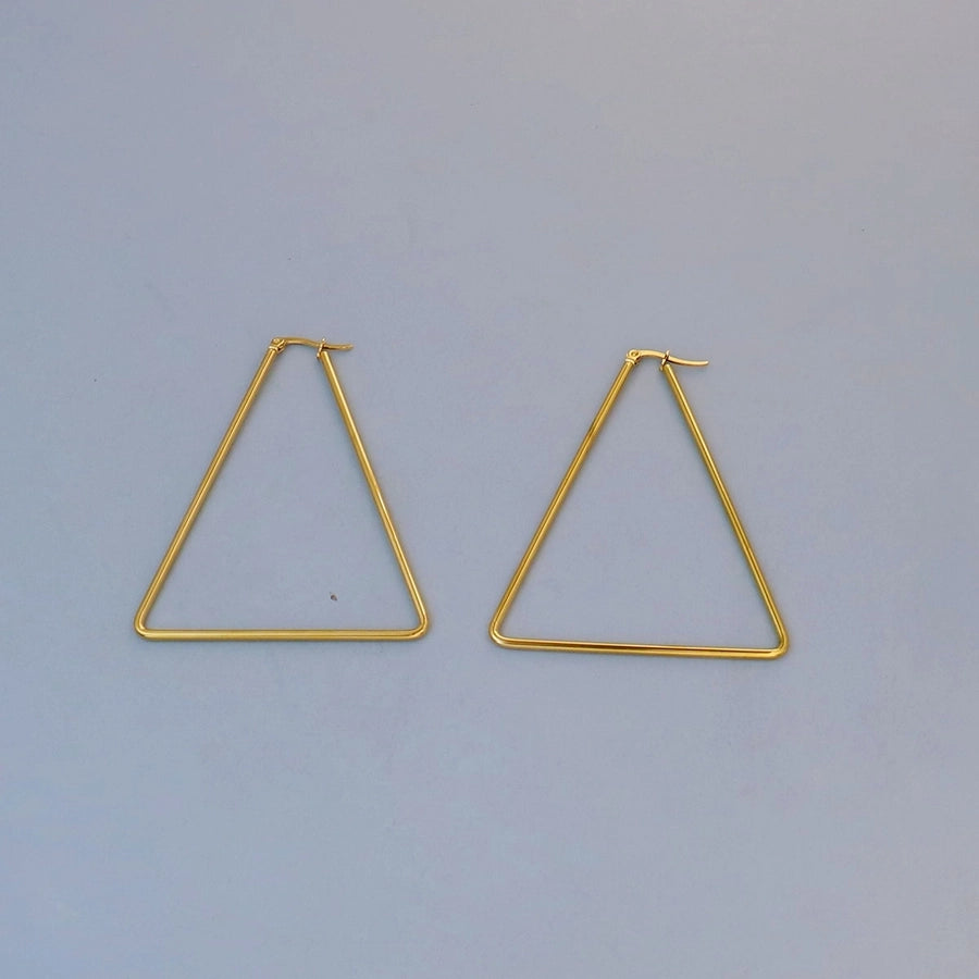 Thin Hoop Earrings [304 Stainless Steel,18K Gold Plated]