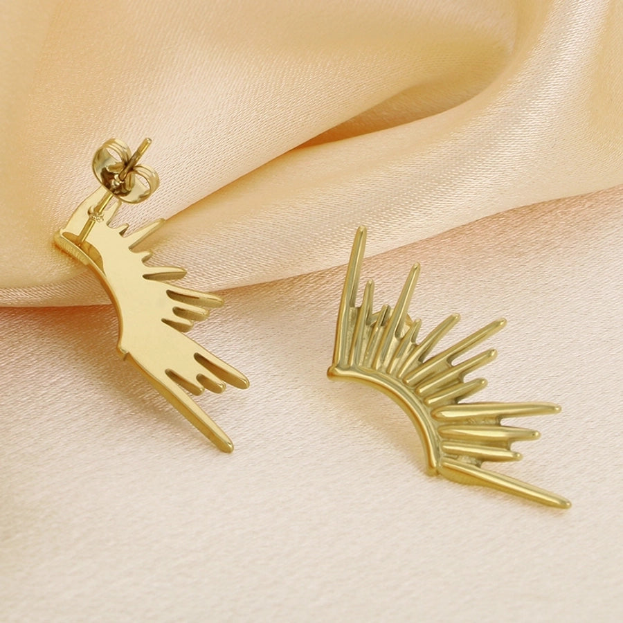 Sun Earrings [304 Stainless Steel, 18K Gold Plated]