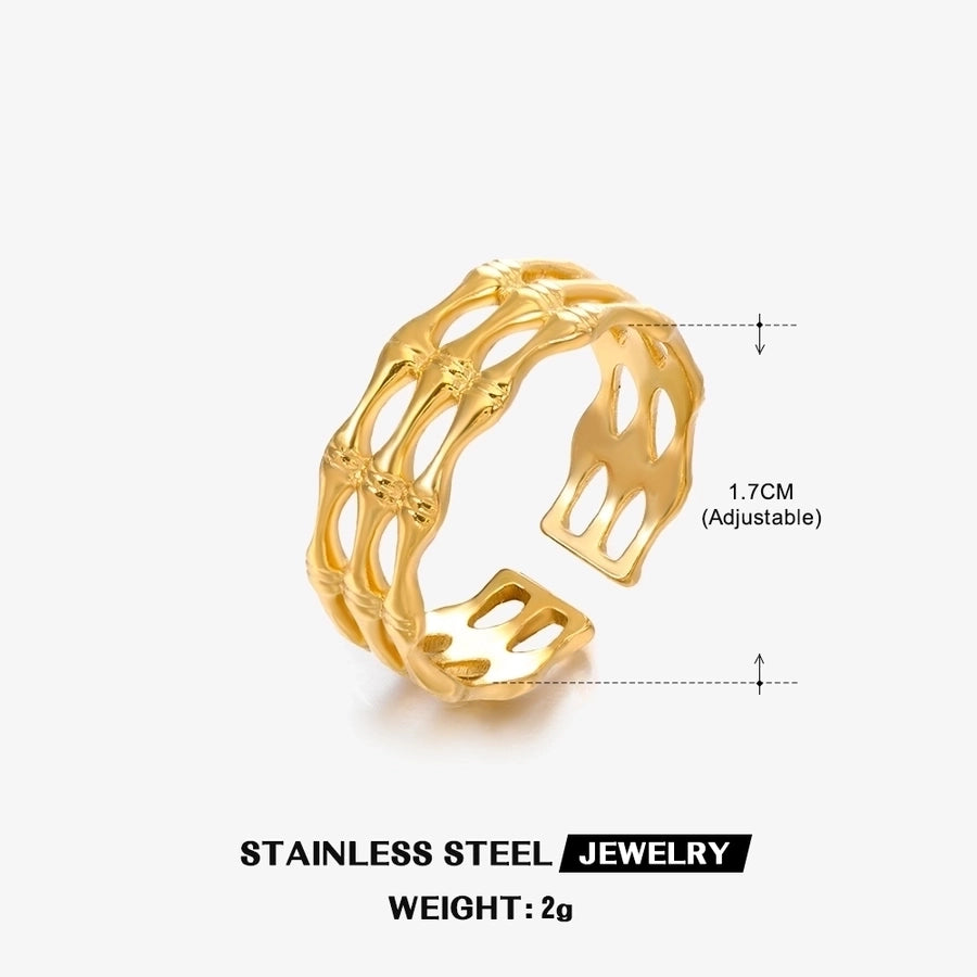 Simple Style Plating Ring [304 Stainless Steel 18K Gold Plated]