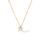 Collier de zircon carré de style preppy [304 en acier inoxydable, 18 carats en or]