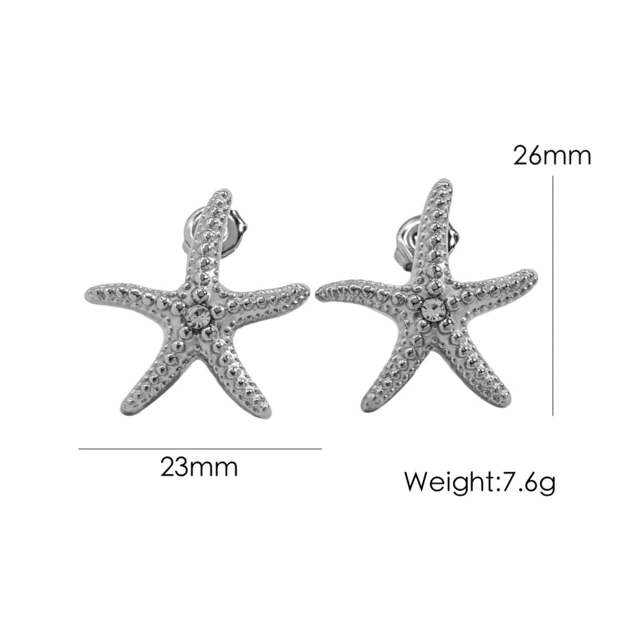 Starfish Earrings [304 Stainless Steel,14K Gold Plated]