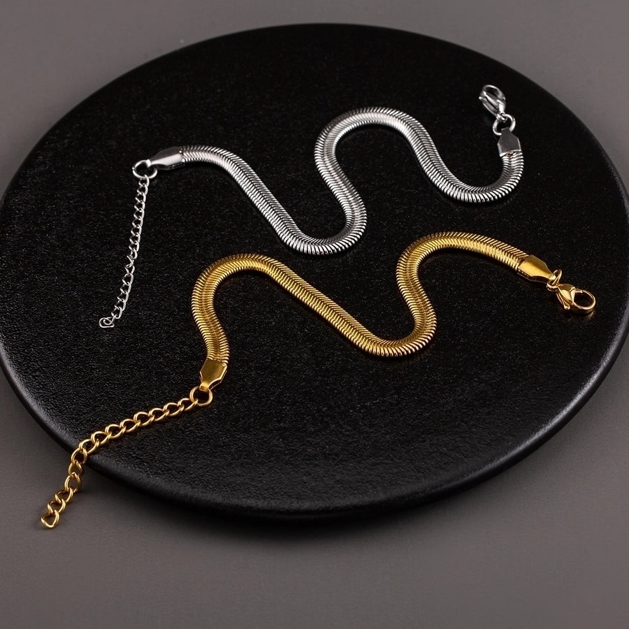 Snake Chain Plated Bracelet [304 Stainless Steel,18K Gold Plated]