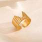 V Shape Open Ring [304 Stainless Steel 18K Gold Plated]