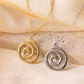 Spiral Necklace [304 Stainless Steel,18K Gold Plated]