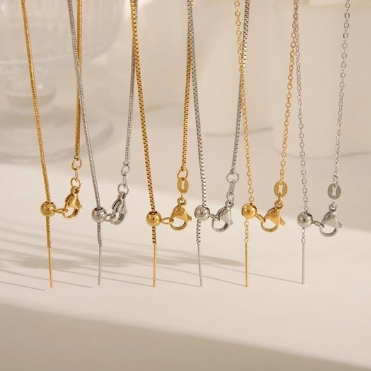 Gewone ketting ketting [304 roestvrij staal, 18K vergulde goud]