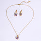 Heart Shape Flower Butterfly Jewelry Set [304 Stainless Steel]