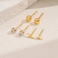 Lightning Inlay Zircon Earrings Set [201 Stainless Steel]