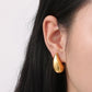 Water Droplets Ear Studs [Stainless Steel,18K Gold Plated]