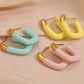 Pastel U Shaped Earrings [304 Stainless Steel,18K Gold Plated]