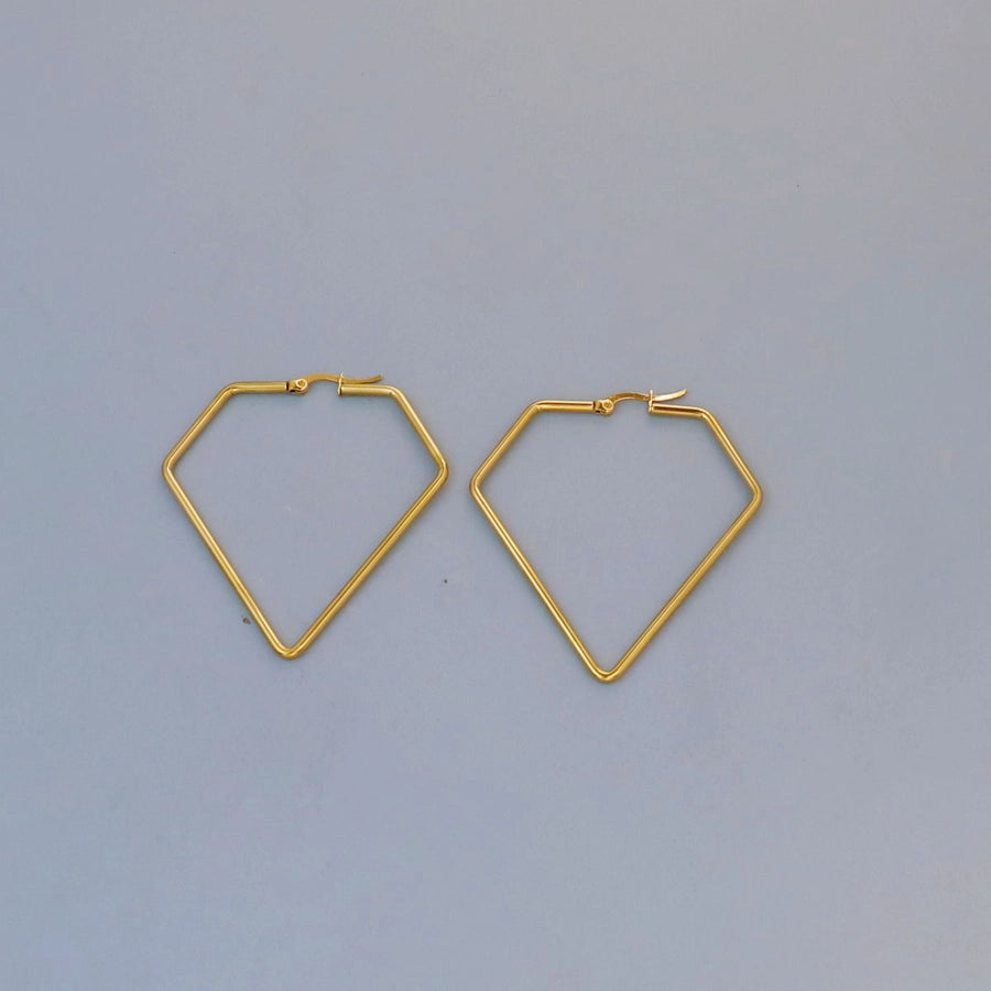 Thin Hoop Earrings [304 Stainless Steel,18K Gold Plated]