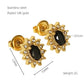 Glam Sun Water Droplets  Rhinestones Earrings [Stainless Steel,18K Gold Plated]