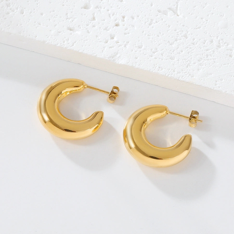 C Shape Hoop Ear Studs [304 Stainless Steel]