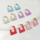 Geometric Enamel Colour Earrings [304 Stainless Steel]