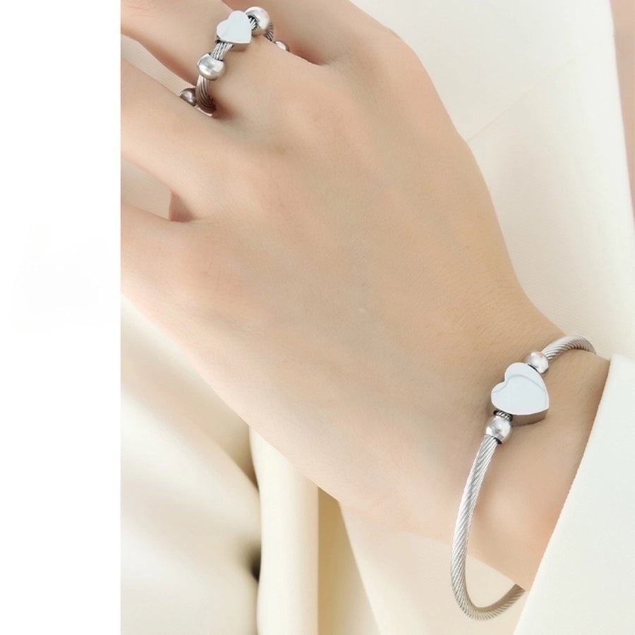 Heart shape Ring/Bracelet [Stainless Steel, 18K Gold Plated]