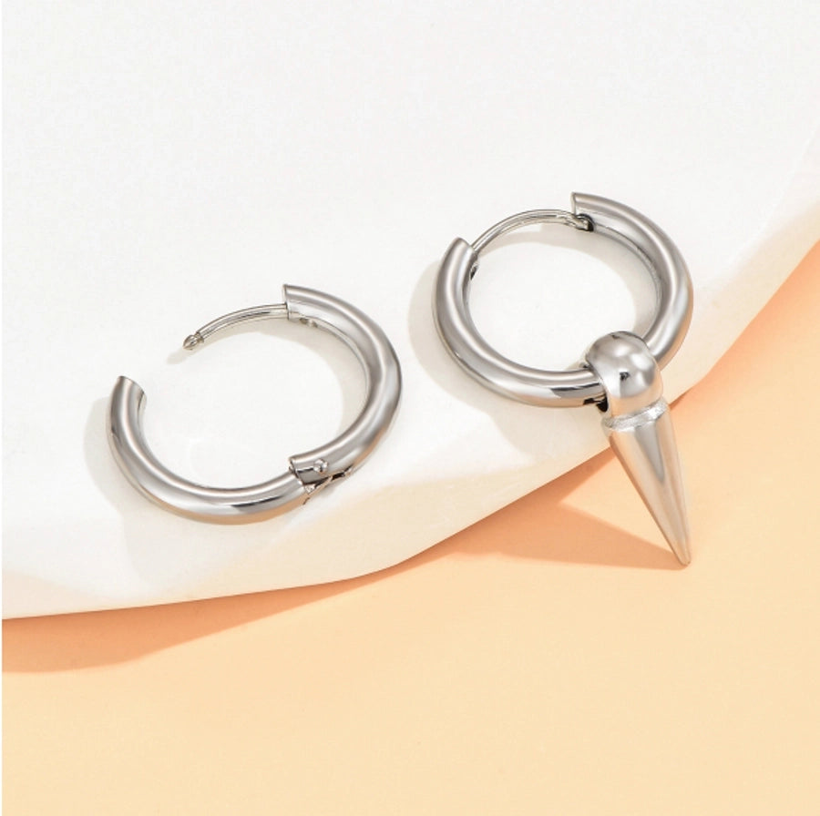 Asymmetrical drop earrings Set [Stainless Steel]